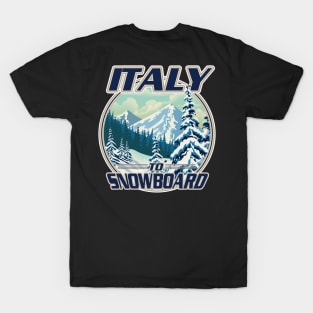 Italy To Snowboard logo T-Shirt